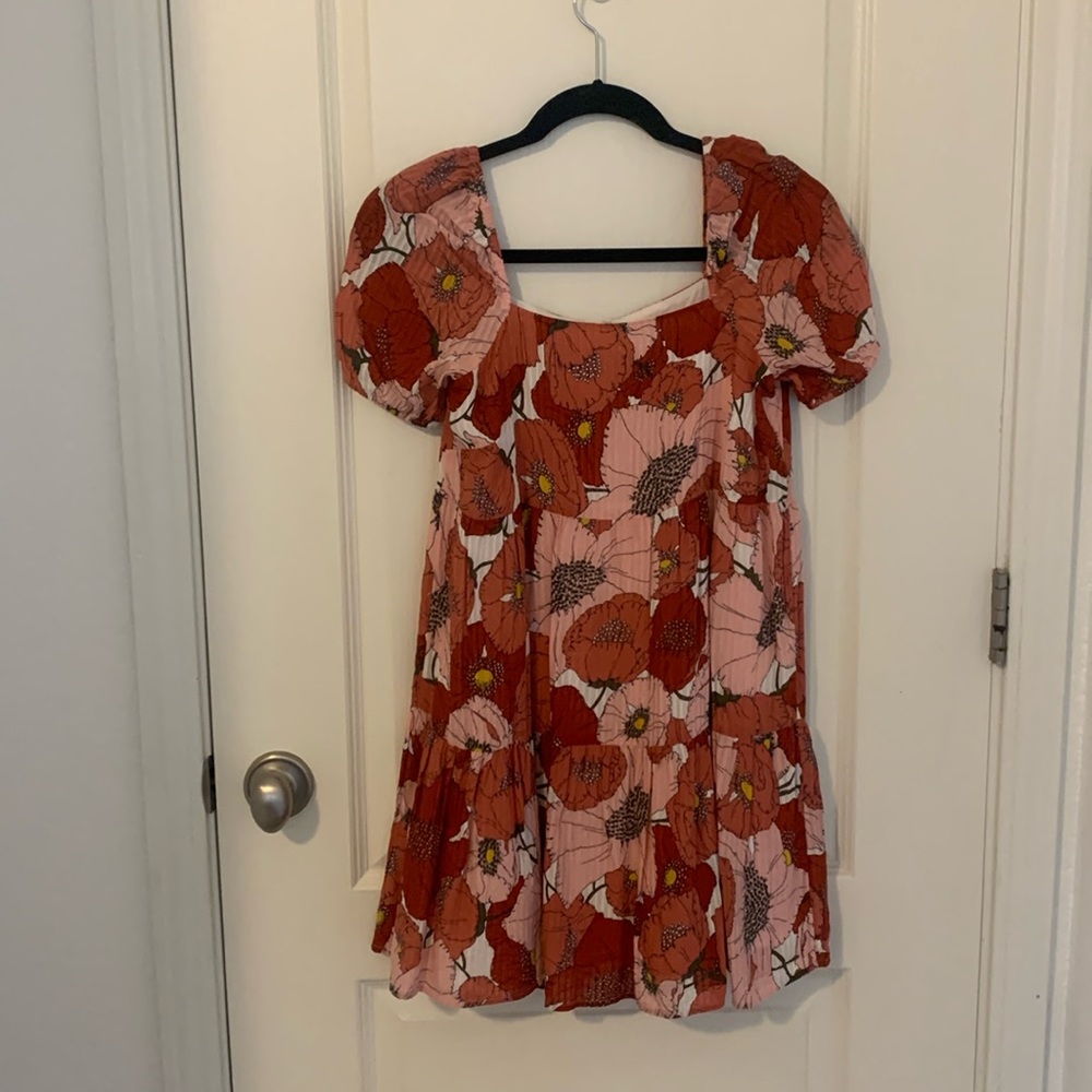 LOFT Floral Poppy Tiered Mini Dress size 00P - NWT